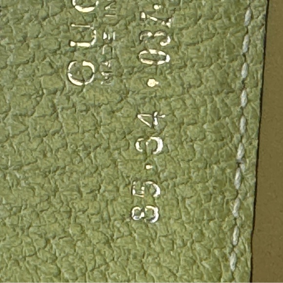GUCCI Vintage 80’s Italy light green leather belt-Logo “G” silver buckle main image 5